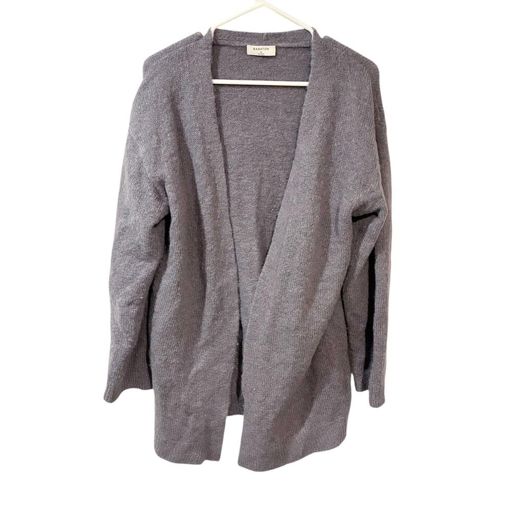 Babaton Light Purple Mohair Alpaca‎ Blend Open Front Sweater Cardigan Medium